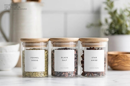 Indian Spice Labels - Minimal Design