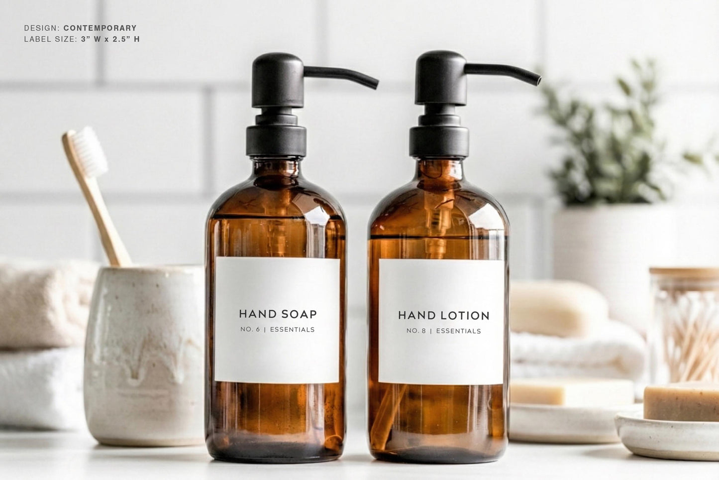 Bathroom & Shower Labels - Contemporary Design