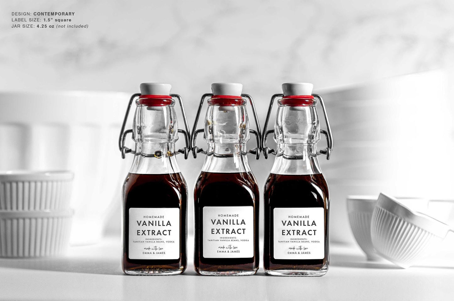 Homemade Vanilla Extract Labels - Contemporary Design