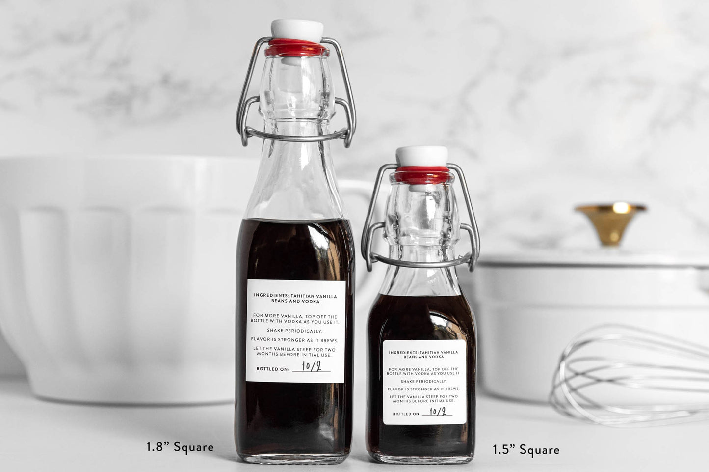Vanilla Extract Instruction Labels - Minimal Design