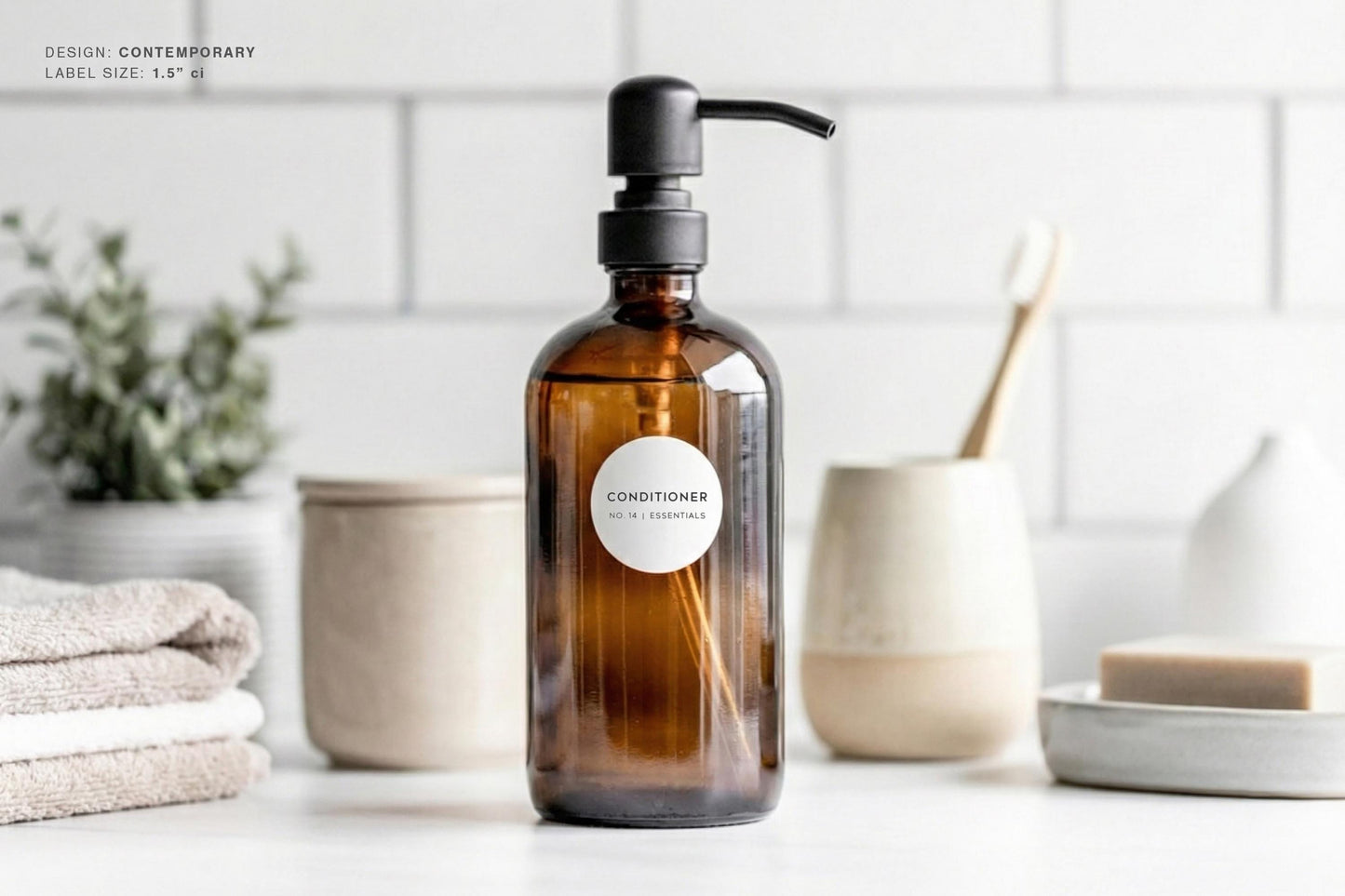 Bathroom & Shower Labels - Contemporary Design