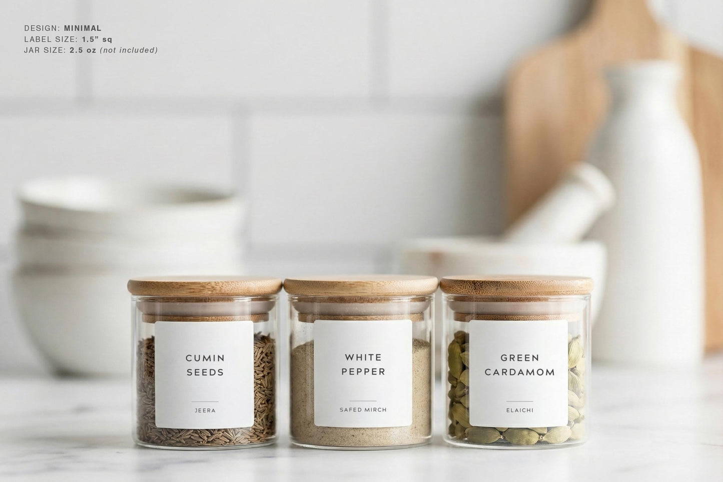 Indian Spice Labels - Minimal Design