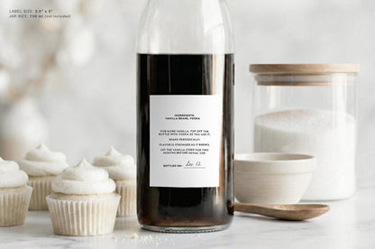 Vanilla Extract Instruction Labels - Minimal Design
