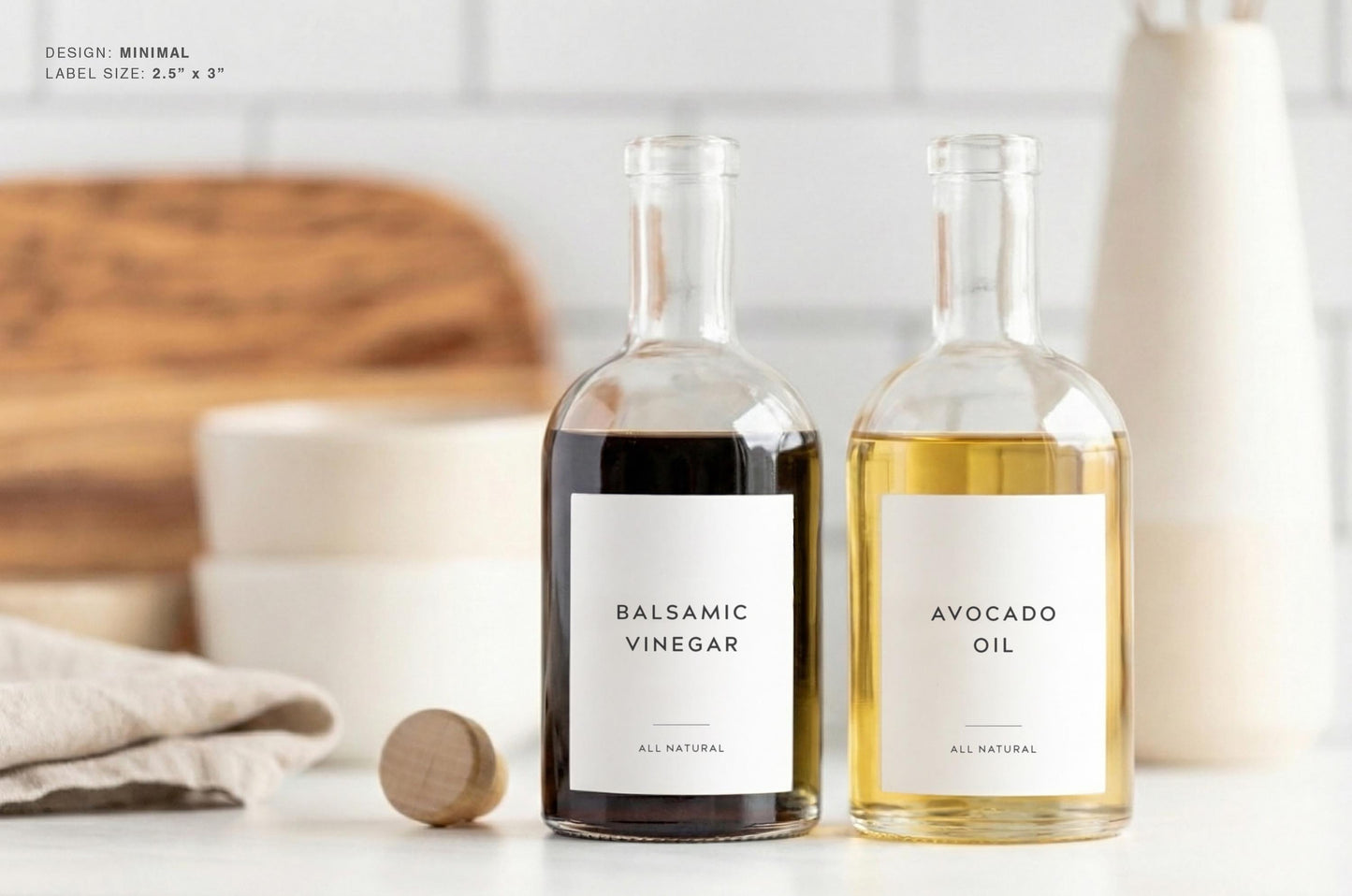 Oil & Vinegar Labels - Minimal Design