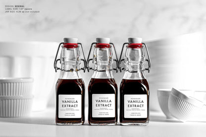 Homemade Vanilla Extract Labels - Minimal Design