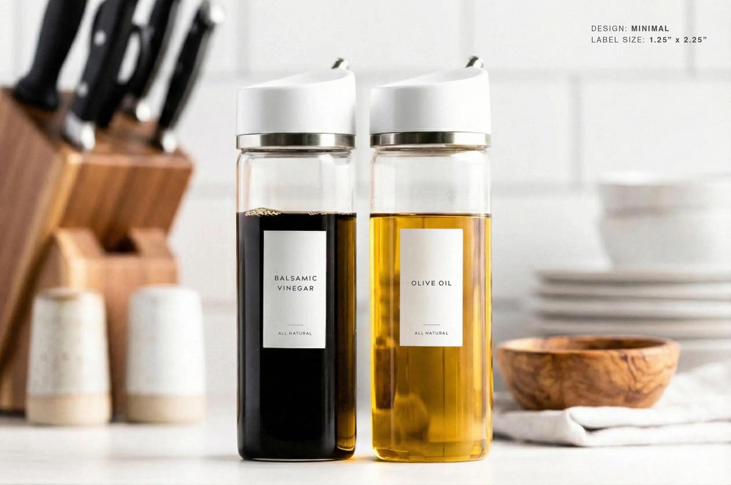 Oil & Vinegar Labels - Minimal Design