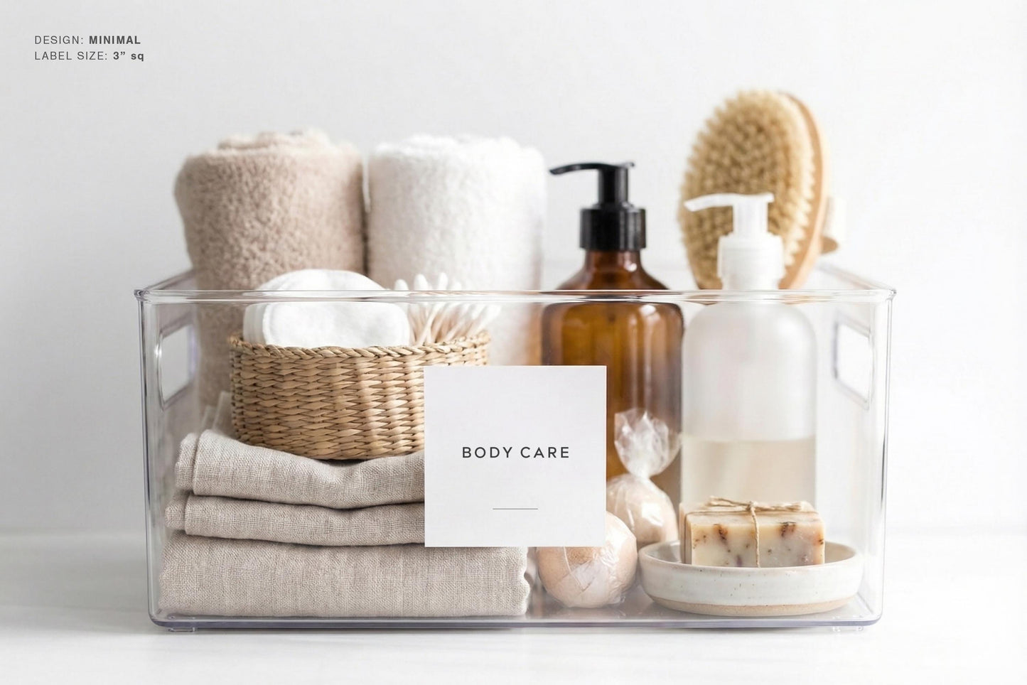 Bath & Linen Closet Labels - Minimal Design