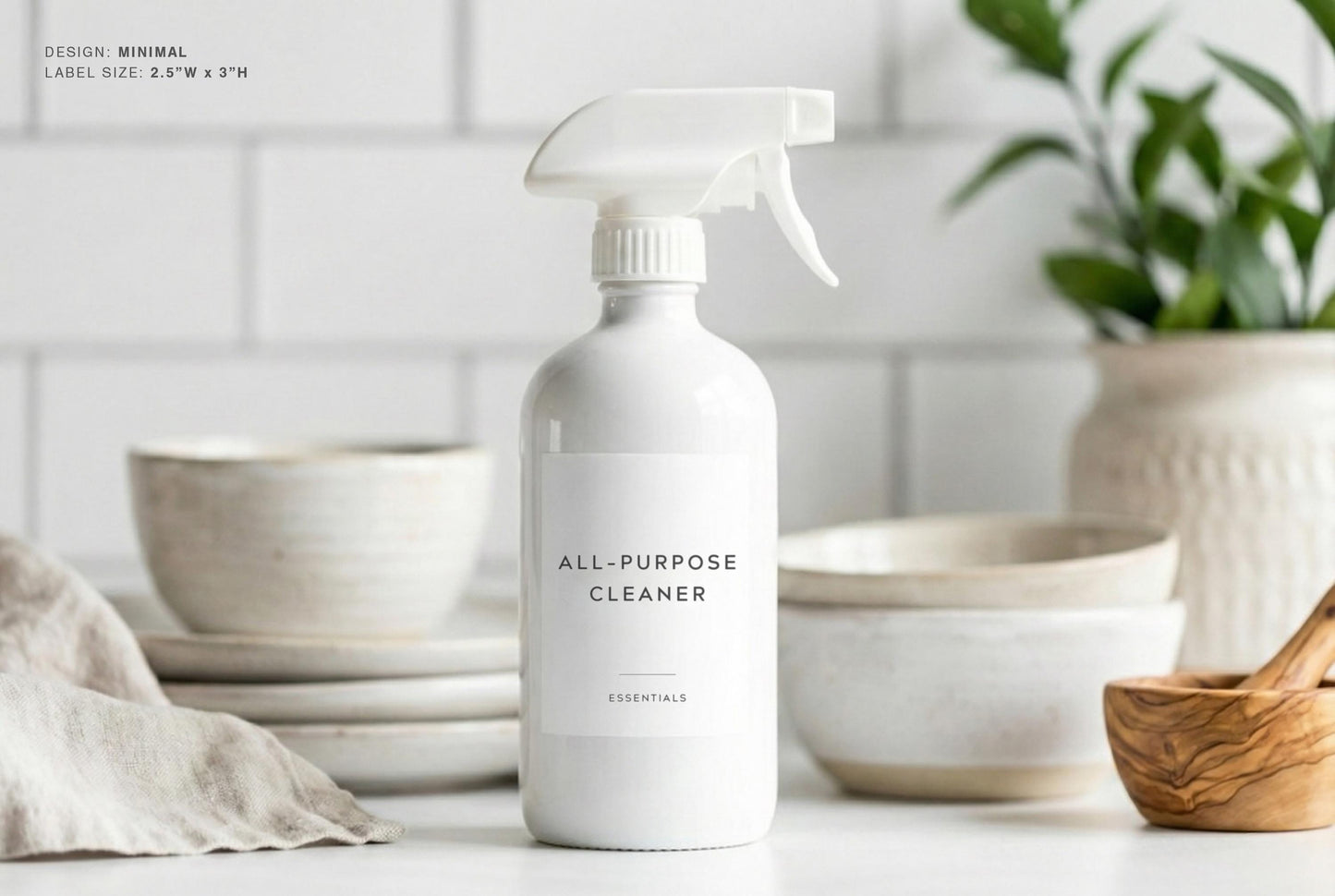 Kitchen Cleaning Labels - Minimal Design