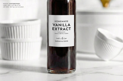 Homemade Vanilla Extract Labels - Contemporary Design
