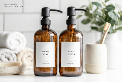 Bathroom & Shower Labels - Minimal Design