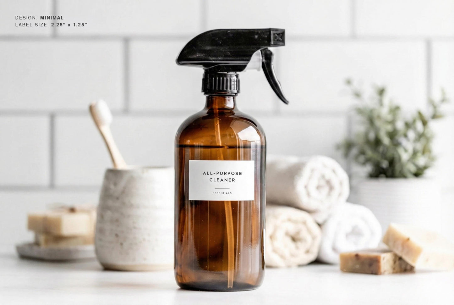 Bathroom & Shower Labels - Minimal Design