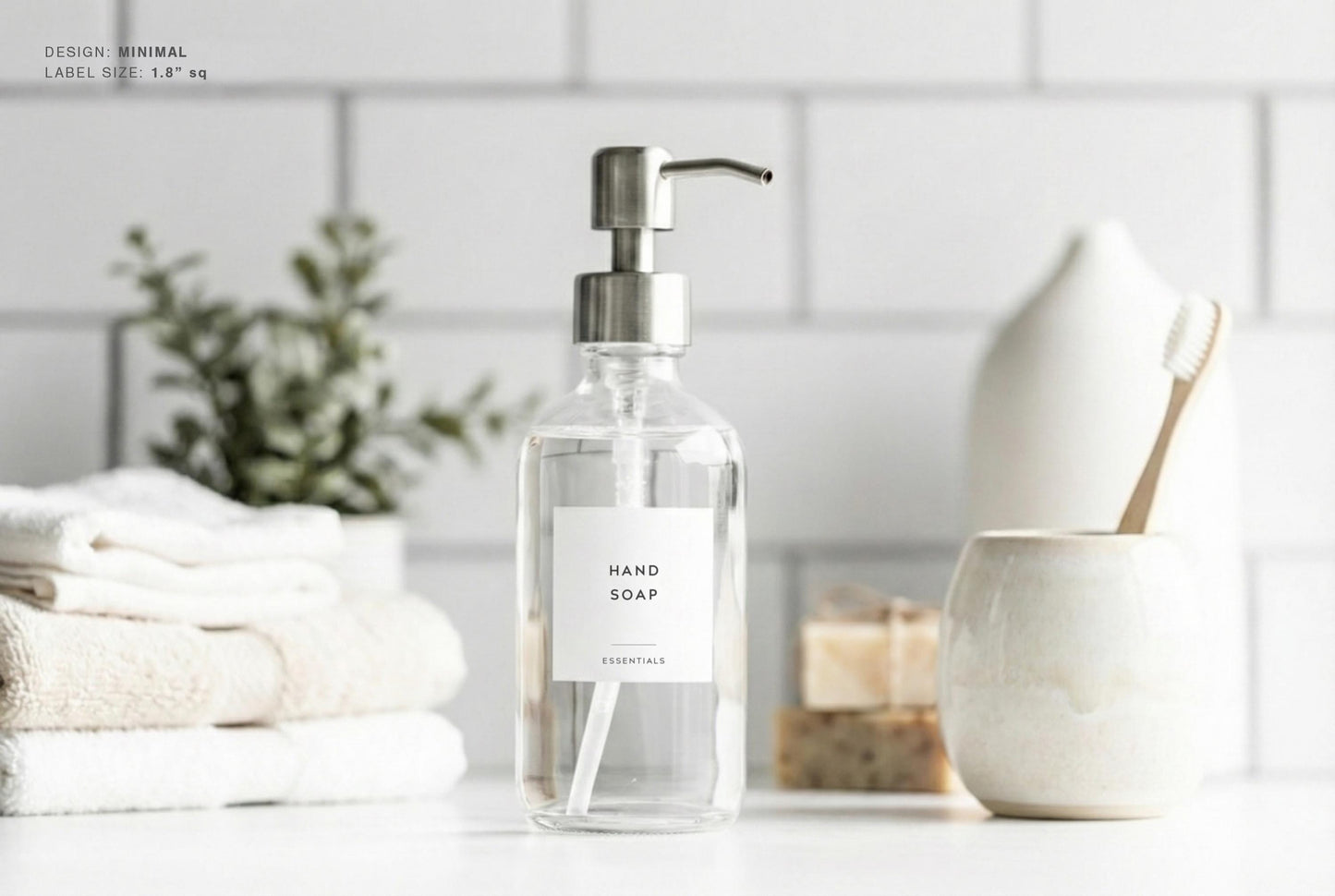 Bathroom & Shower Labels - Minimal Design