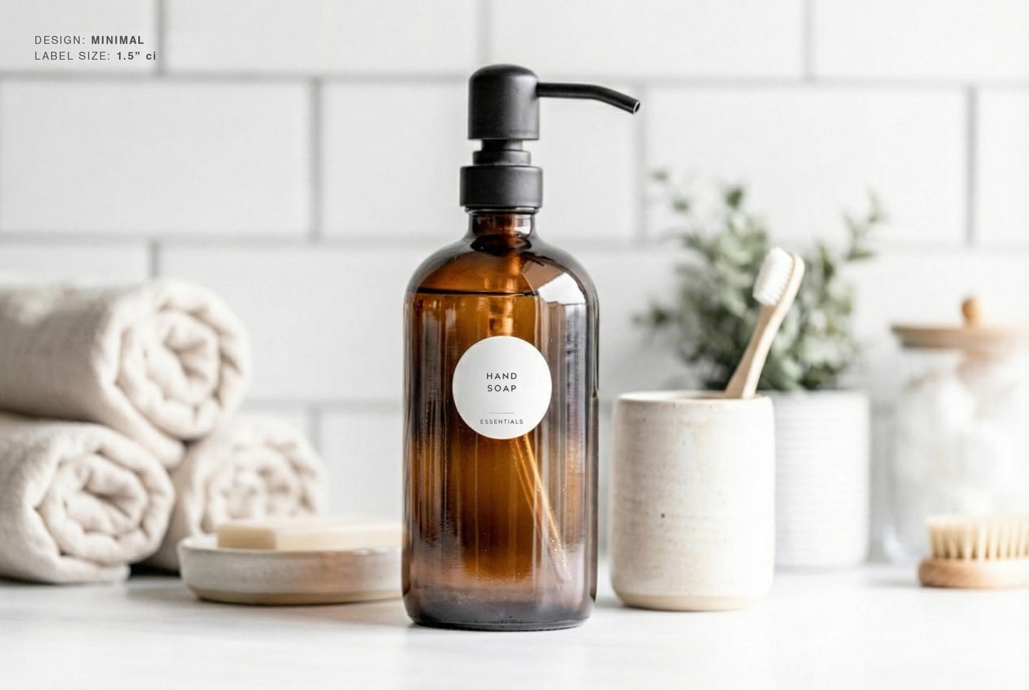 Bathroom & Shower Labels - Minimal Design