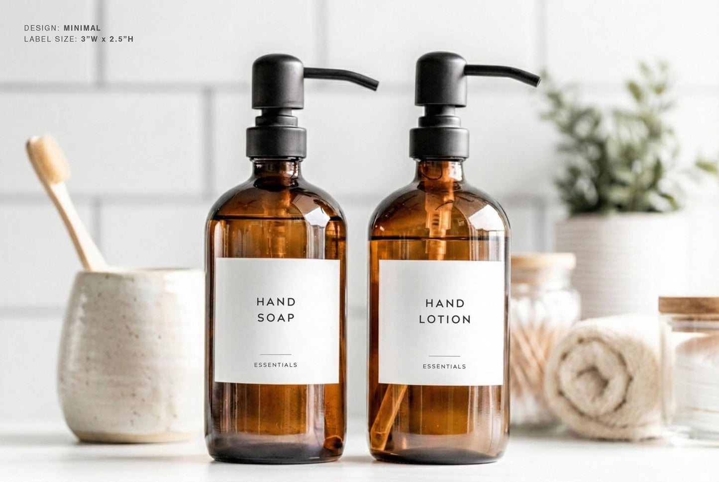 Bathroom & Shower Labels - Minimal Design