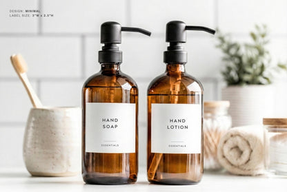 Bathroom & Shower Labels - Minimal Design