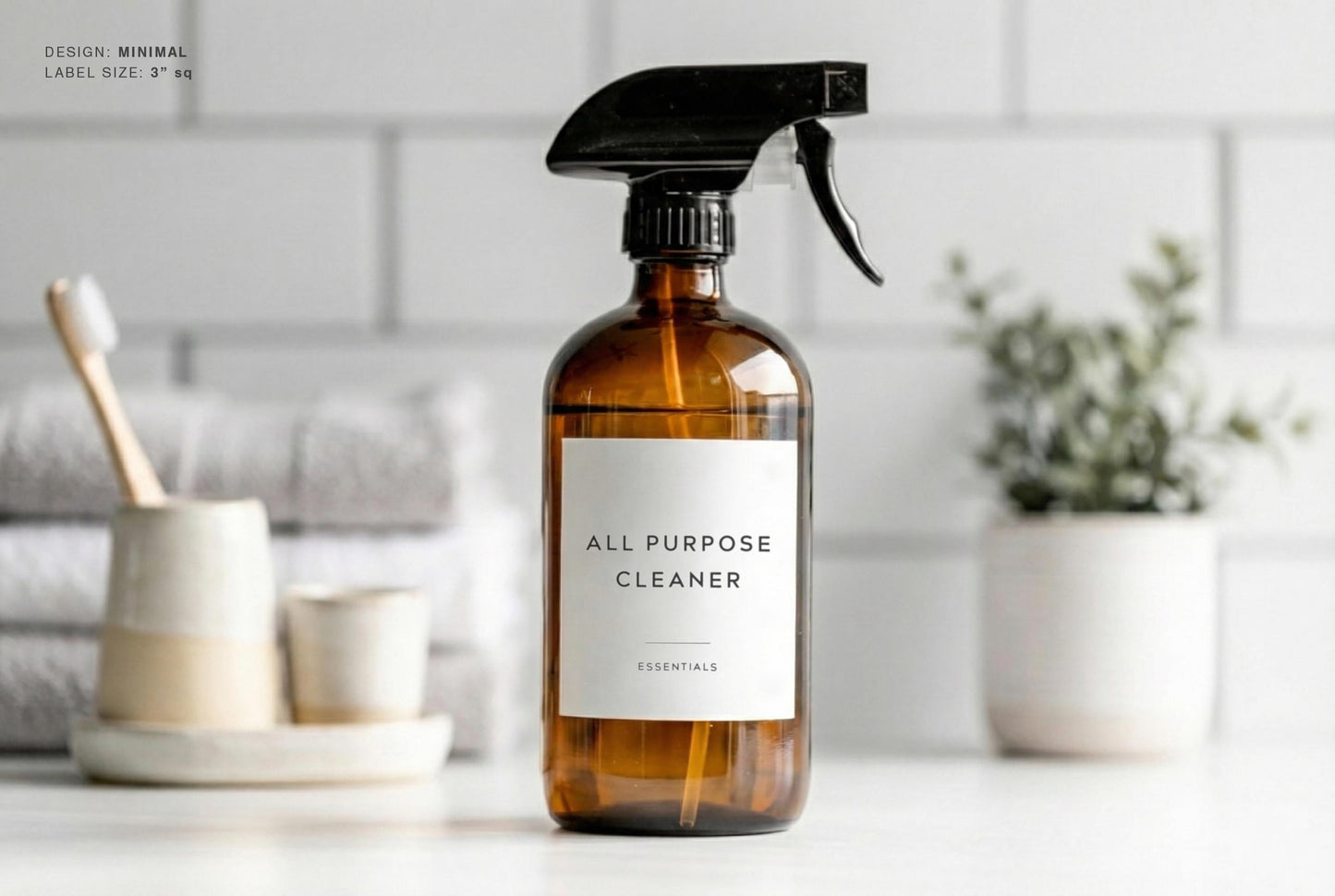 Bathroom & Shower Labels - Minimal Design