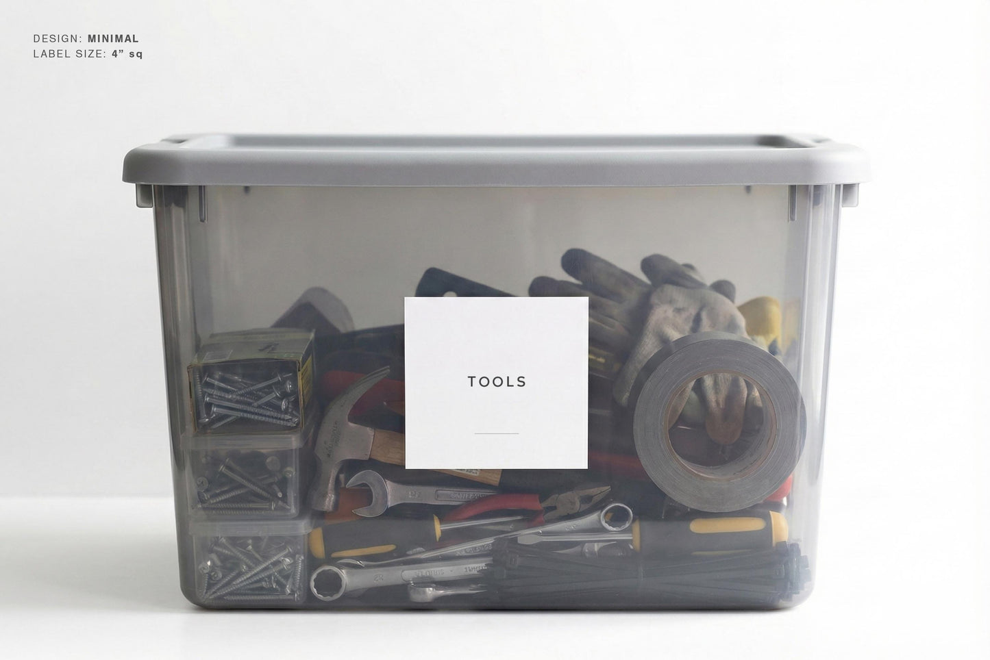 Garage & Storage Bin Labels - Minimal Design