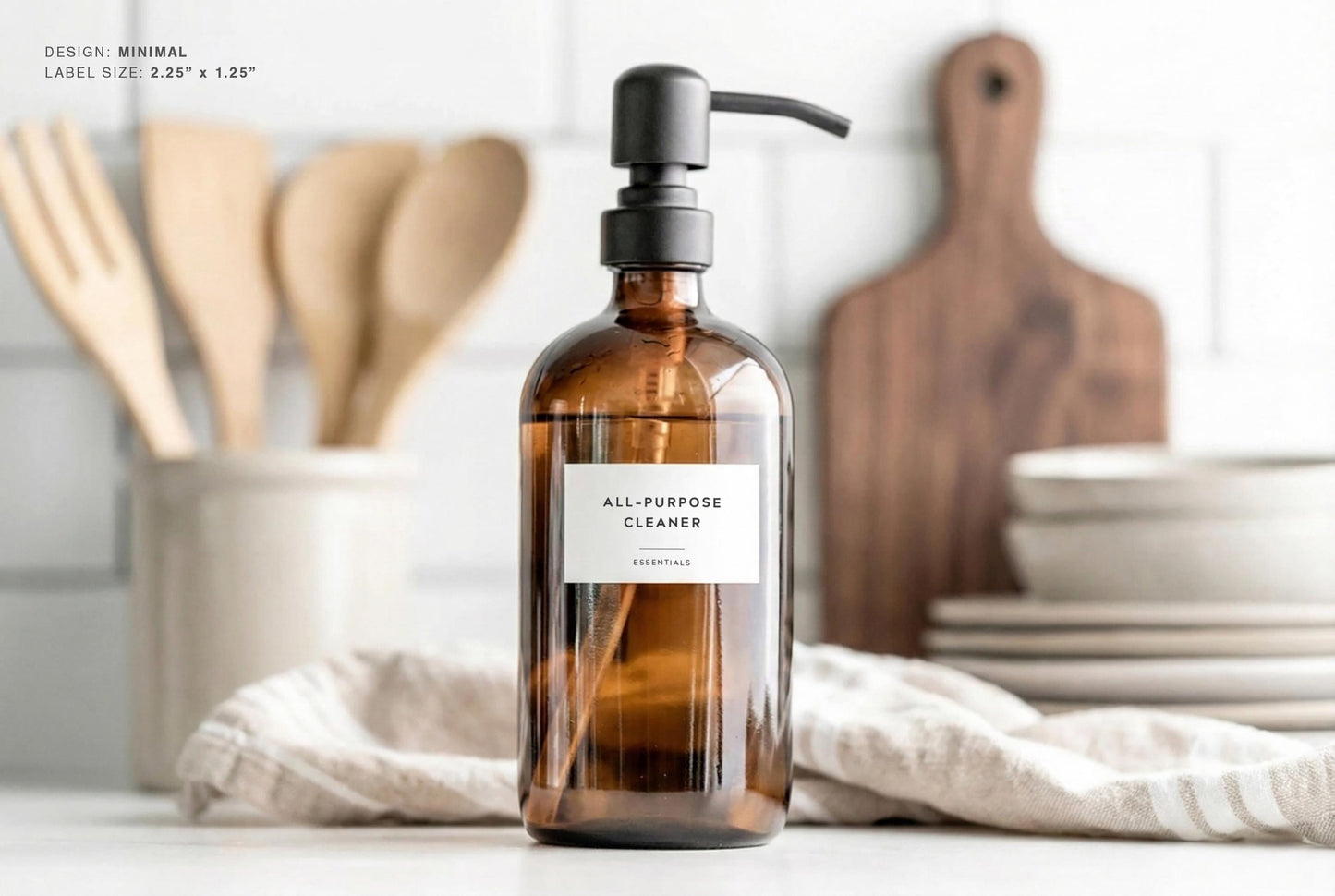 Kitchen Cleaning Labels - Minimal Design