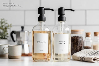 Coffee Syrup Labels - Minimal Design