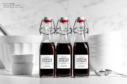 Homemade Vanilla Extract Labels - Minimal Design