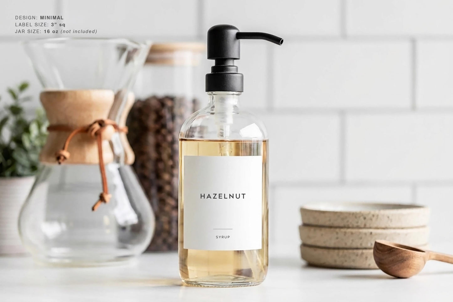 Coffee Syrup Labels - Minimal Design