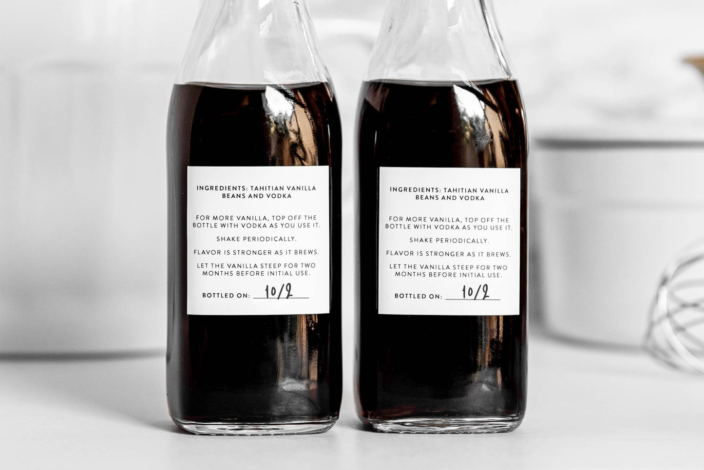 Vanilla Extract Instruction Labels - Minimal Design