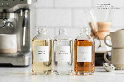Coffee Syrup Labels - Minimal Design