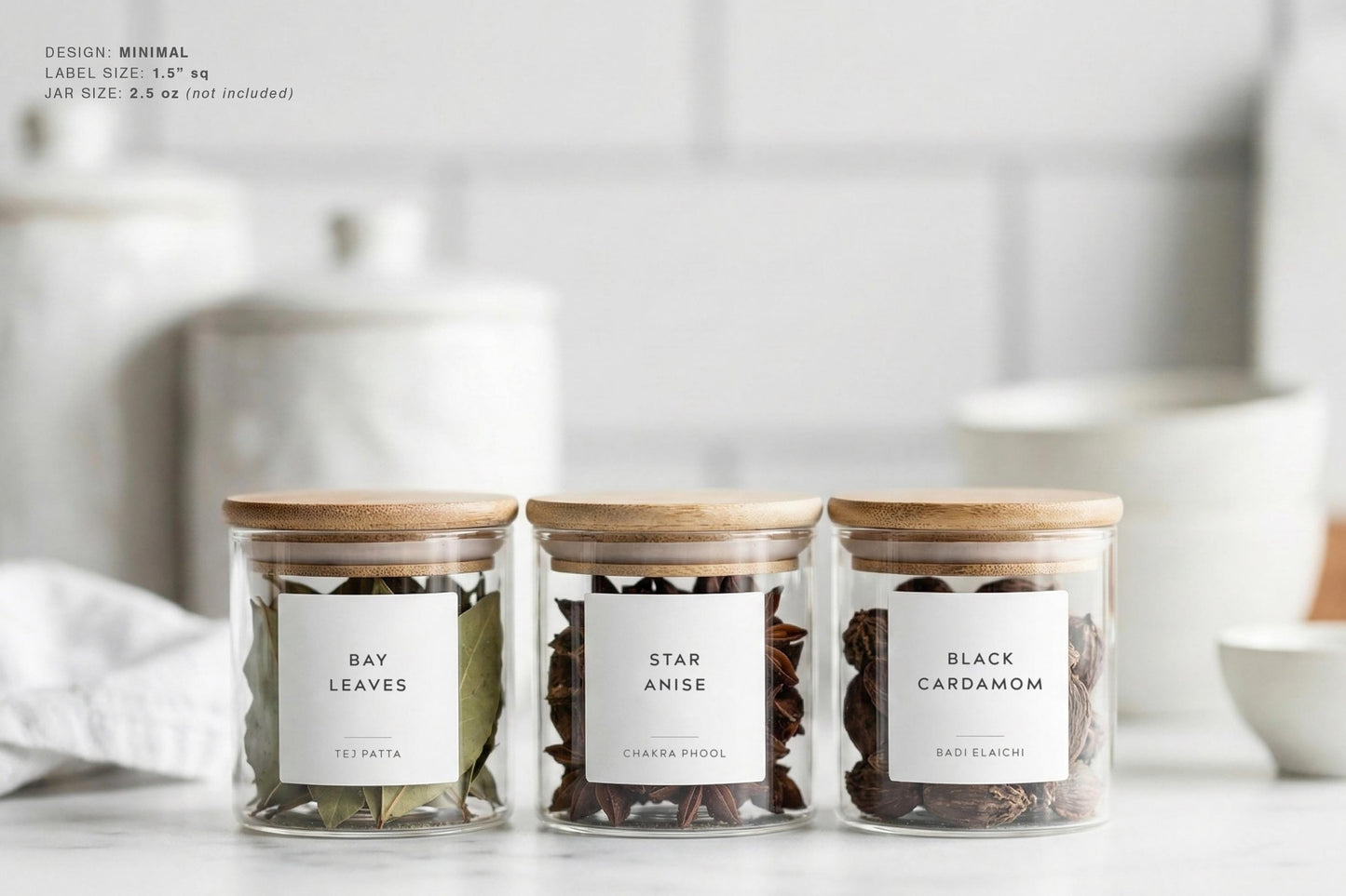 Indian Spice Labels - Minimal Design