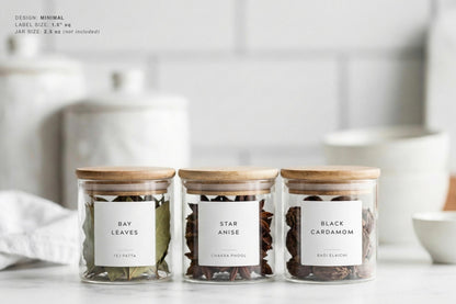 Indian Spice Labels - Minimal Design