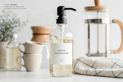 Coffee Syrup Labels - Minimal Design