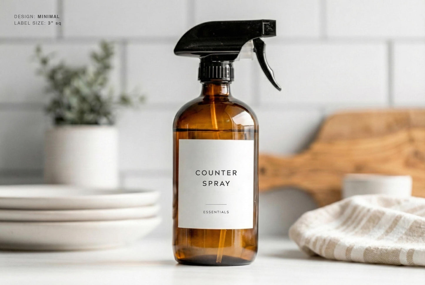 Kitchen Cleaning Labels - Minimal Design