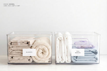 Bath & Linen Closet Labels - Minimal Design