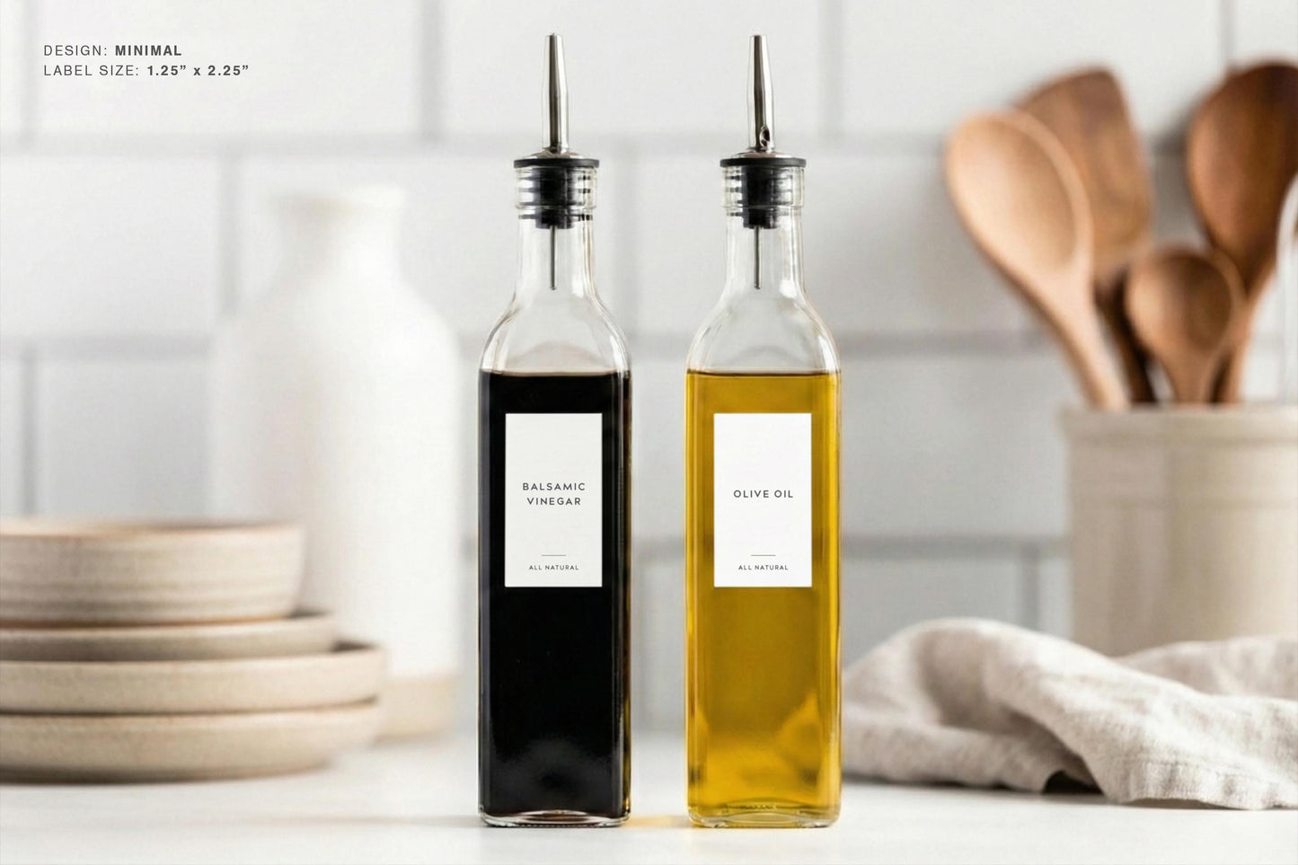 Oil & Vinegar Labels - Minimal Design