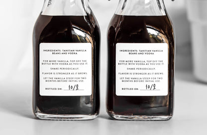 Vanilla Extract Instruction Labels - Minimal Design