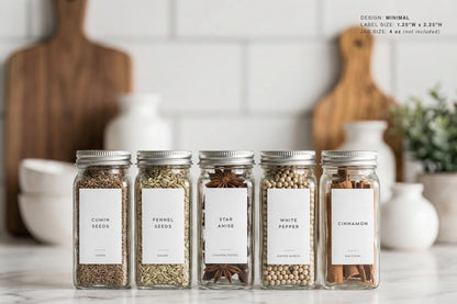 Indian Spice Labels - Minimal Design