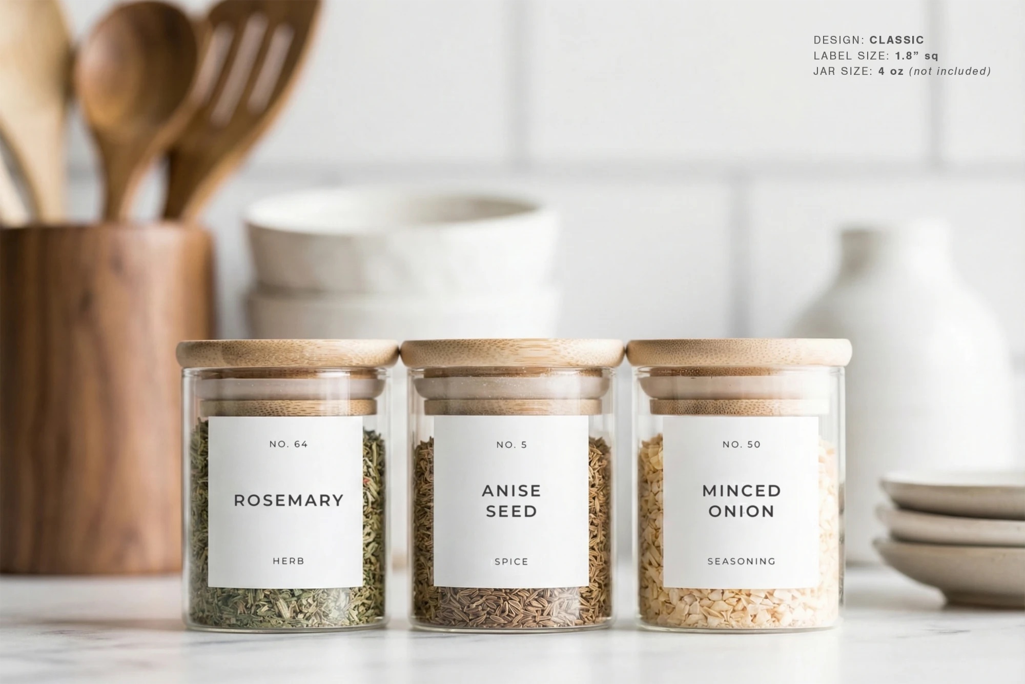 Spice jar labels